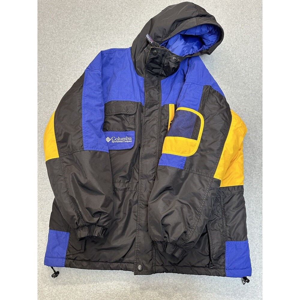 VTG 90's Columbia Sport Color Block Insulated Ski Jacket Large Black Winter Coat
